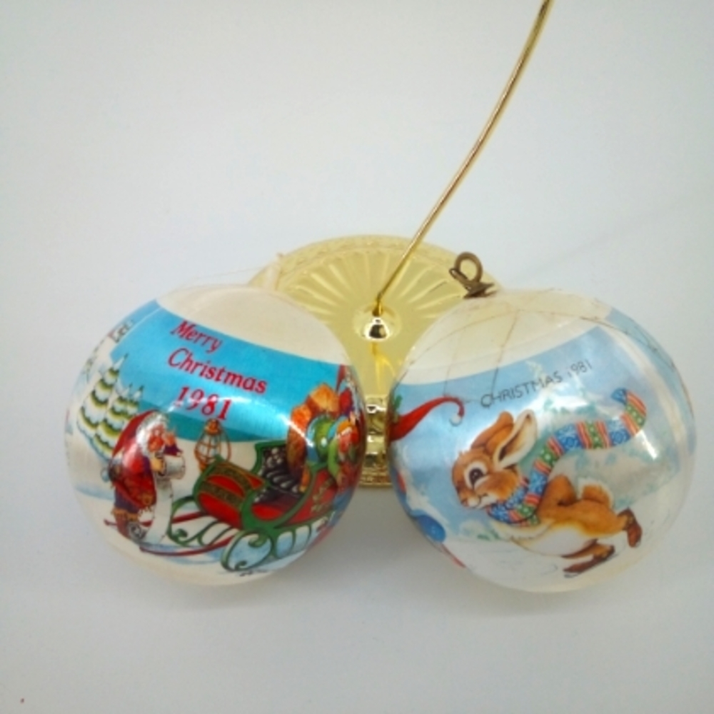 Vintage 1981 Christmas Silk Ornaments Two